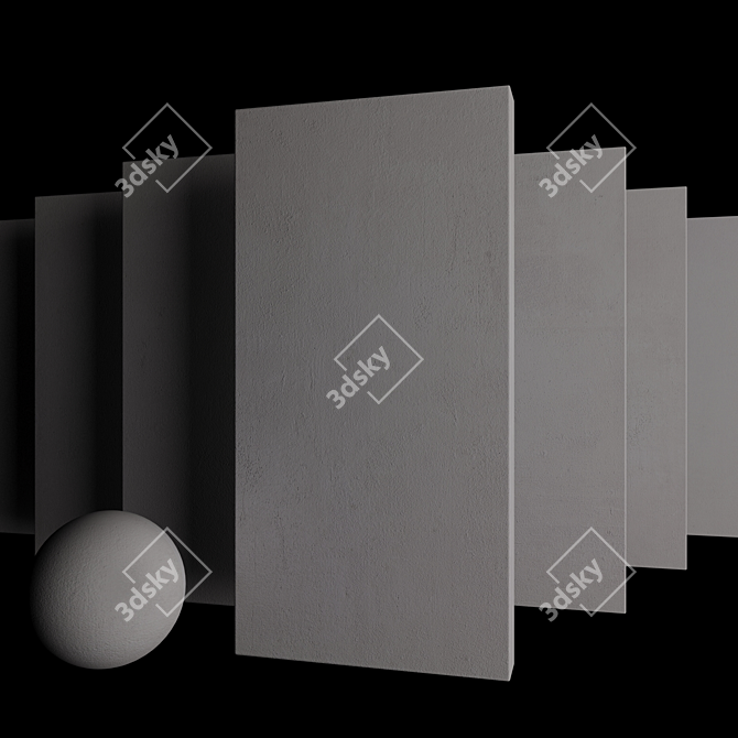 Versatile Betokent Grey Concrete Set 3D model image 3