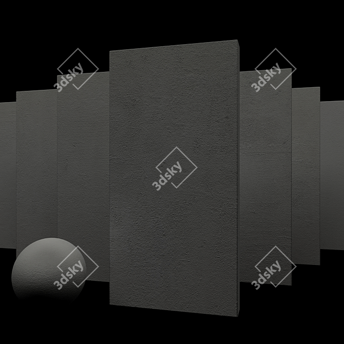 Versatile Betokent Grey Concrete Set 3D model image 4