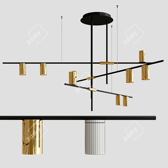 Tribes Chandelier: Large and Luxurious Lighting 3D model image 2