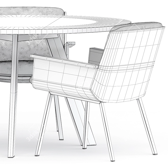 Daiki Little Armchair & Tosh Table: Perfect Pair for Outdoor Dining 3D model image 5