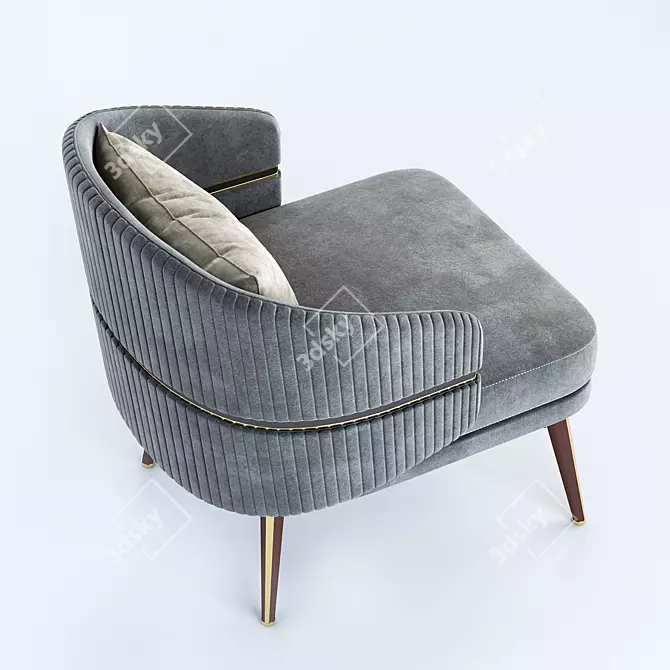 Aster Billy Chair - Three-seater Modern Design 3D model image 3