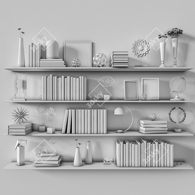 Modern Shelf Unit with Vray & Corona Renders 3D model image 4