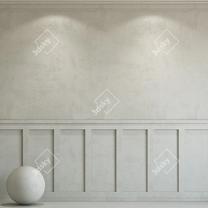 Elegant Plaster with Molding 3D model image 1