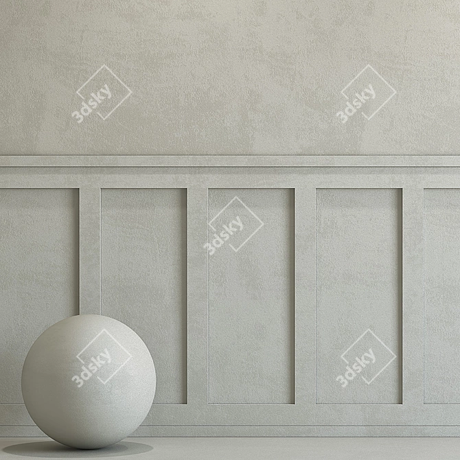 Elegant Plaster with Molding 3D model image 2