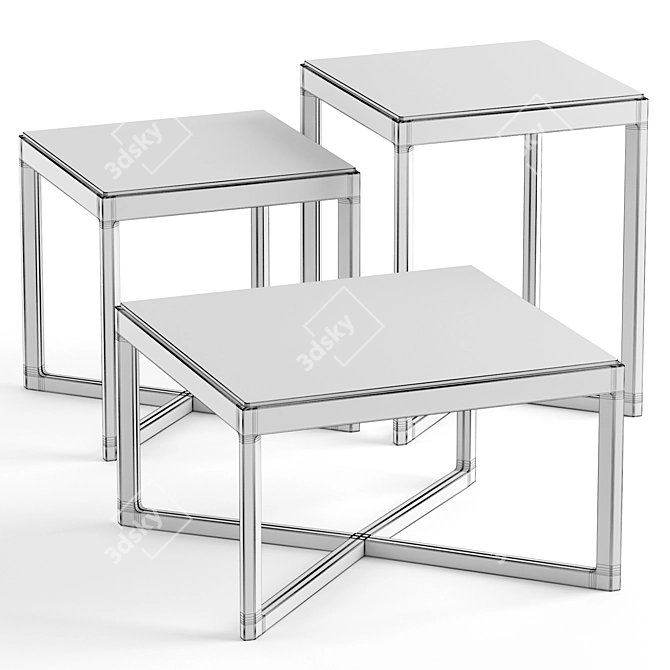 Sleek Knoll Krusin Coffee Tables 3D model image 5