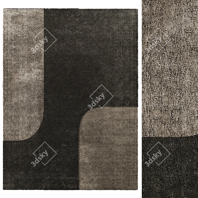 Elegant Living Room Rug 3D model image 1