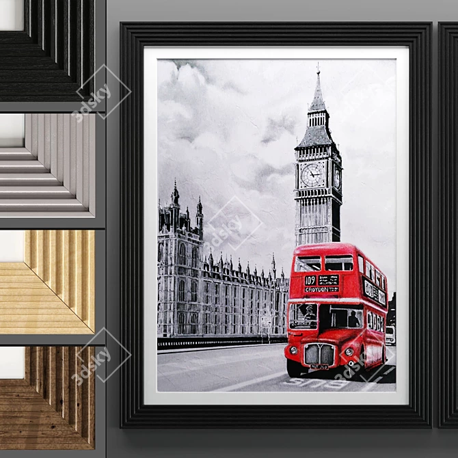 Modern Art Frame Set 3D model image 3