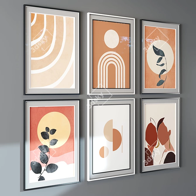 Sleek 6-Piece Art Frames 3D model image 2