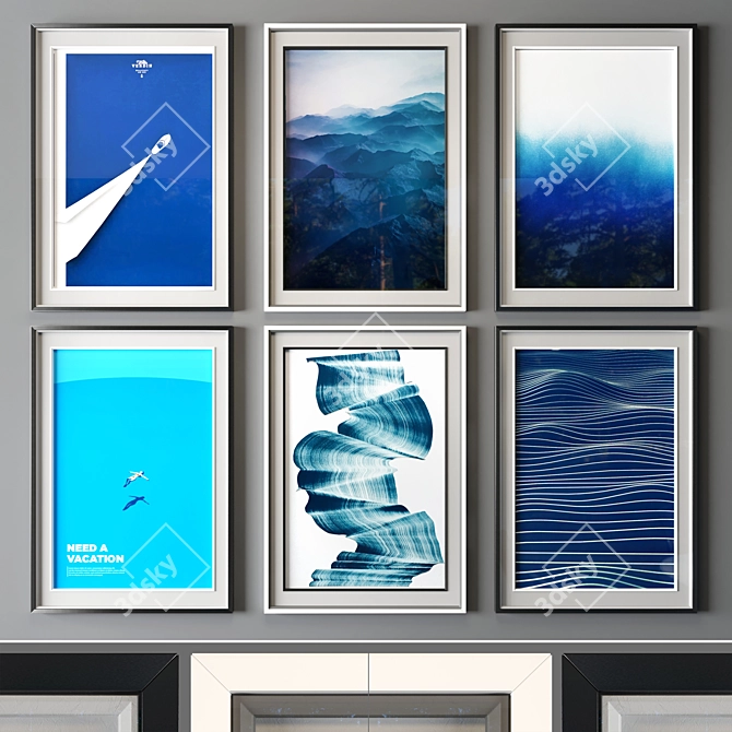 Seascape Art Frame 3D model image 1