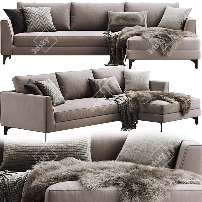 Meridiani Louis Up Sofa - Modern and Elegant Furniture 3D model image 1