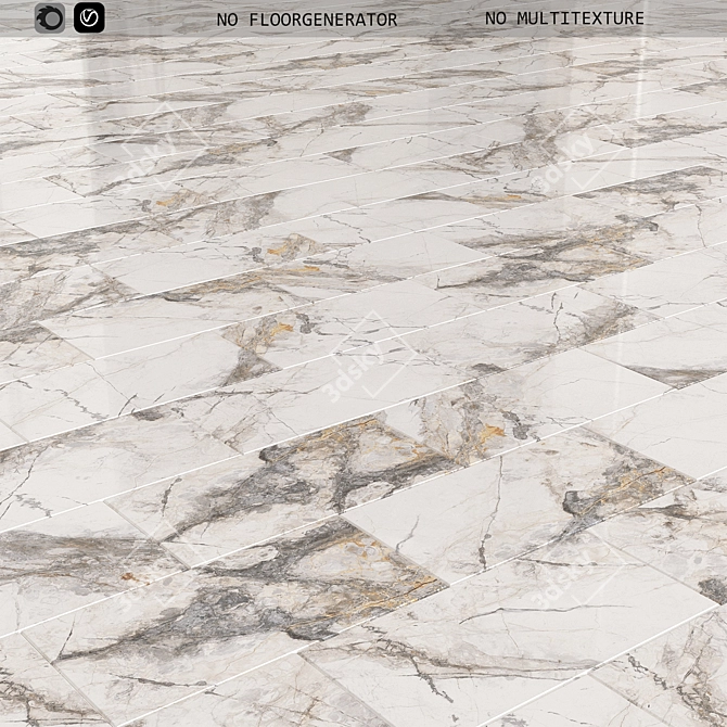 Milan Porcelain: Polished Marble Effect 3D model image 1