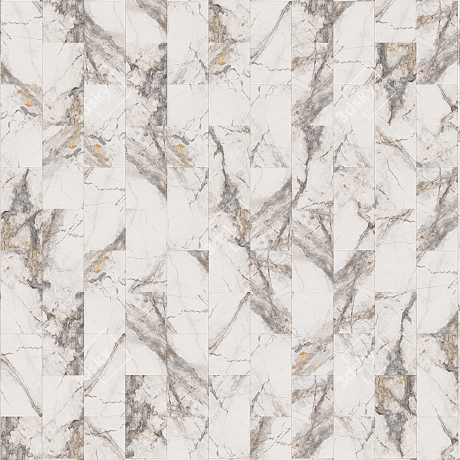 Milan Porcelain: Polished Marble Effect 3D model image 2