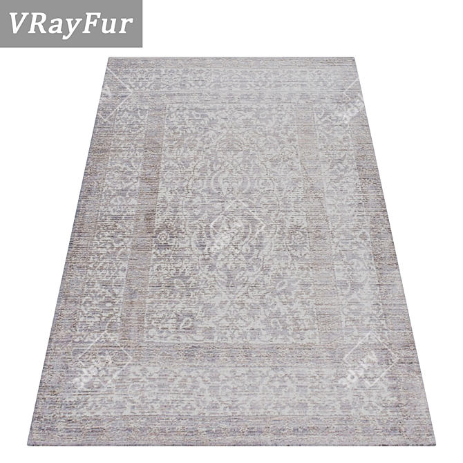 Luxury Rug Collection: Set of 3 High-Quality Carpets 3D model image 2