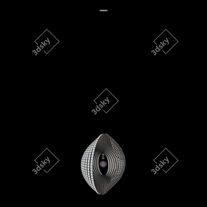 Retractable Wood Rings Pendant 3D model image 1