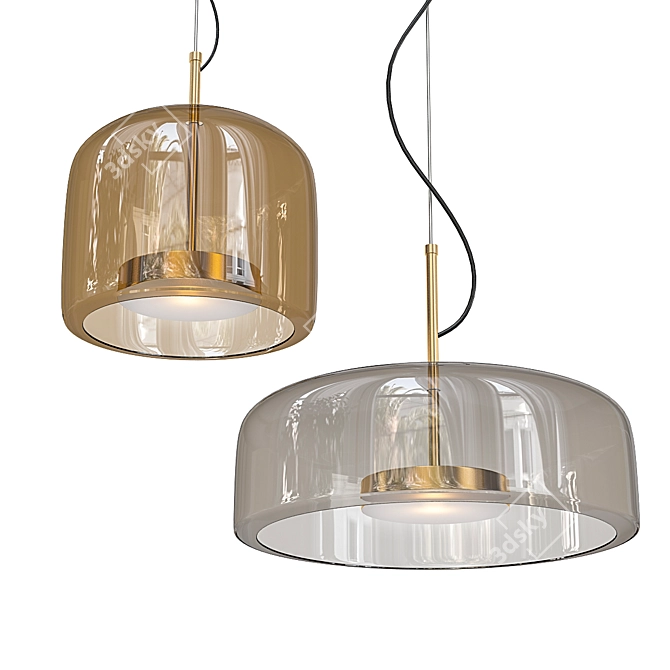 Modern Loft Glass Pendant Light 3D model image 1