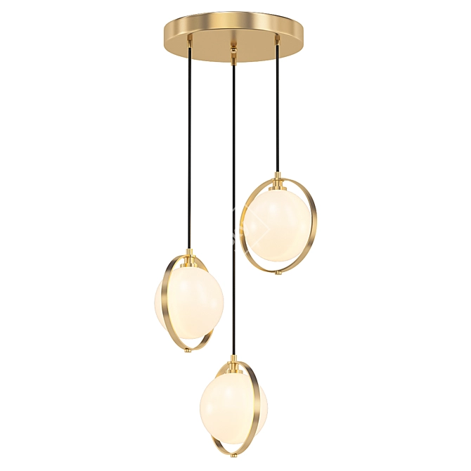 Elegant Circle Pendant Light 3D model image 1