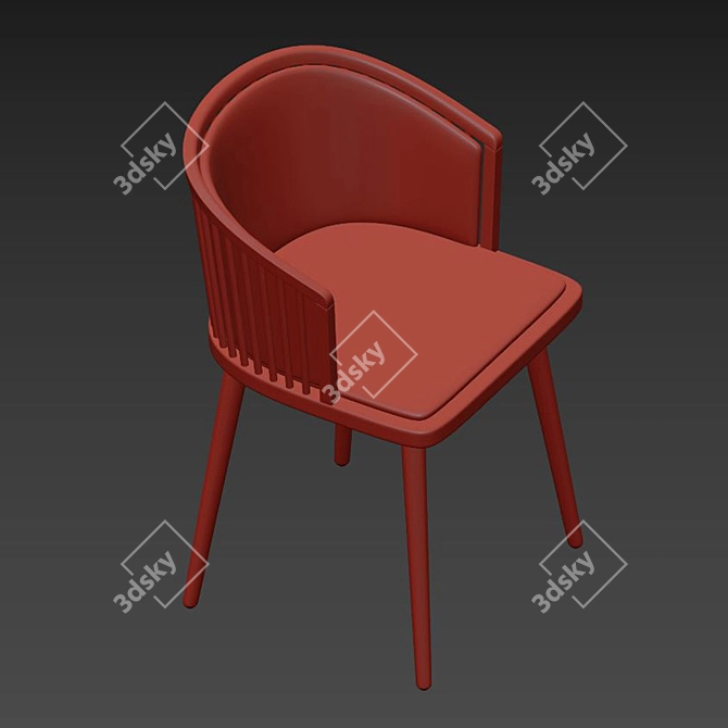 Elegant Geranium Dining Chair 3D model image 4