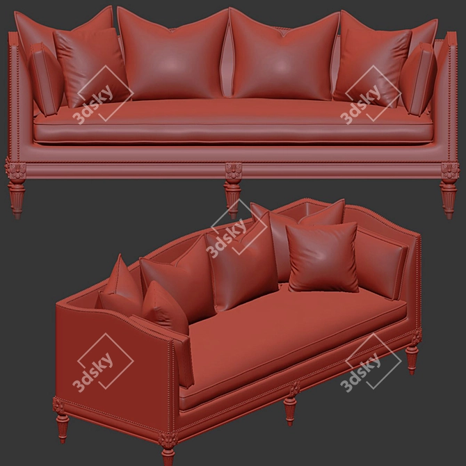 Elegant Belvedere Sofa by Lillian August 3D model image 2