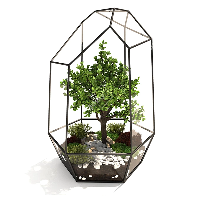 Botanical Glass Terrarium 3D model image 1