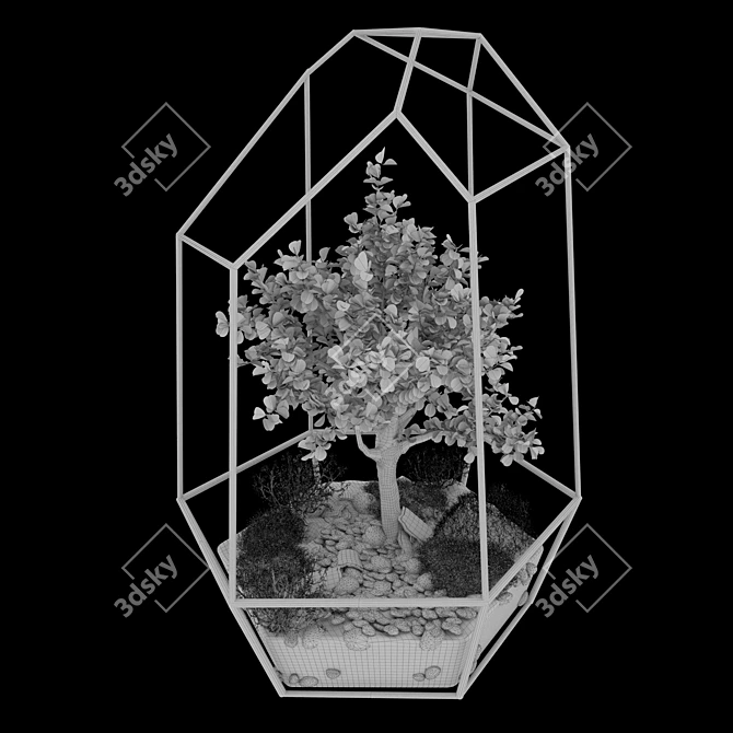 Botanical Glass Terrarium 3D model image 3