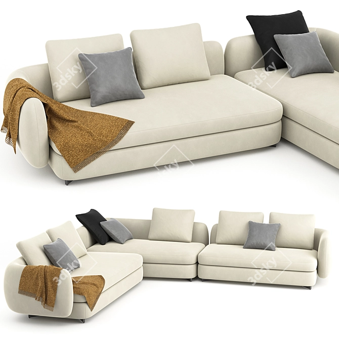 Luxury Saint Germain Sofa Set 3D model image 1