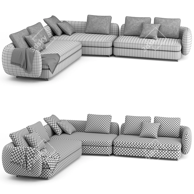 Luxury Saint Germain Sofa Set 3D model image 2