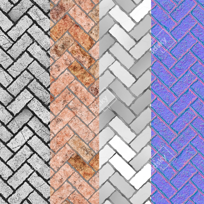 Realistic Roman Brick Texture - 2K Wall Brick 3D model image 3