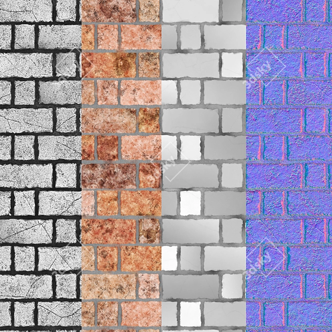 Realistic Roman Brick Texture - 2K Wall Brick 3D model image 4