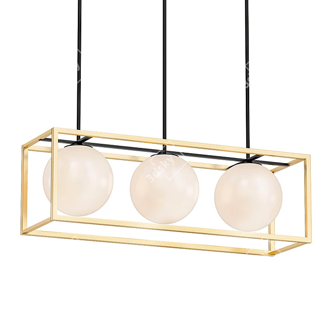 Modern Black-Gold Pendant Light 3D model image 1