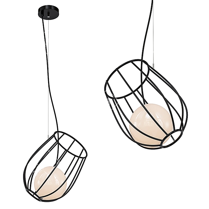 Black Pendant Light 50139/1 3D model image 1