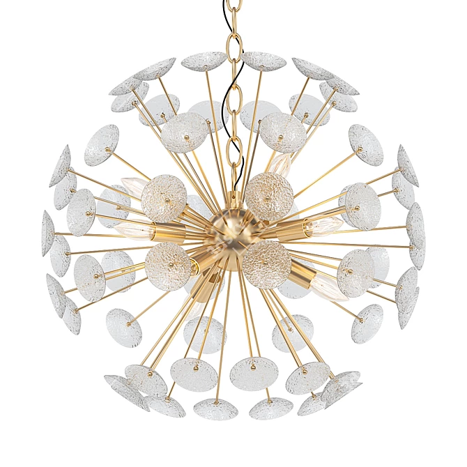 Sleek Sputnik White Glass Chandelier 3D model image 1