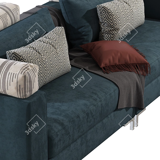 European Styling Chrome Antonio Sofa 3D model image 3