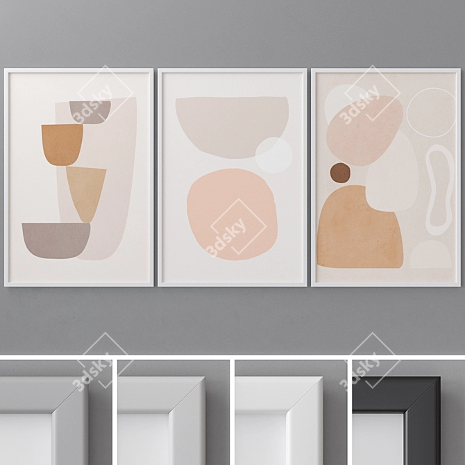 Abstract Frames: Modern Art Set 3D model image 1