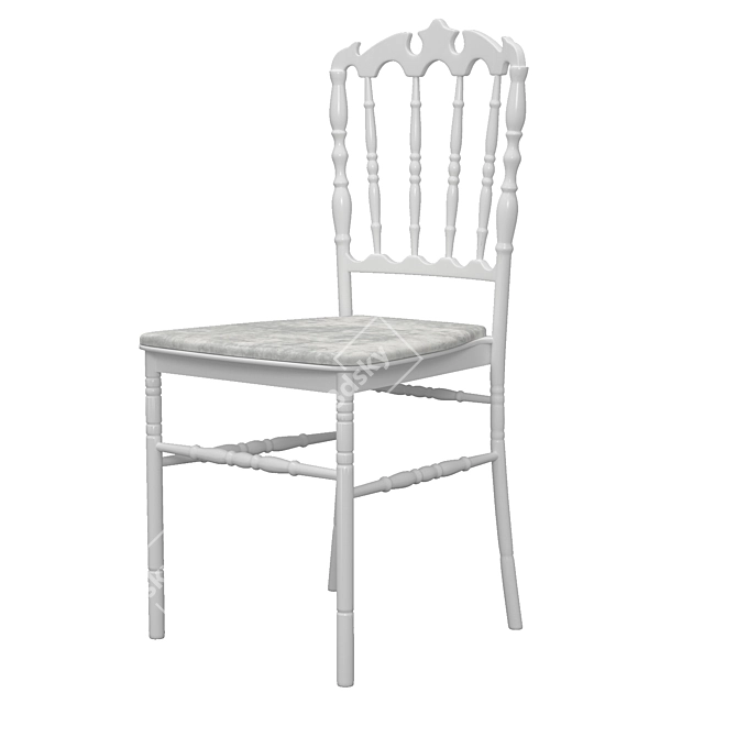 Elegant Tiffany Chair: White, Gold, Black 3D model image 2