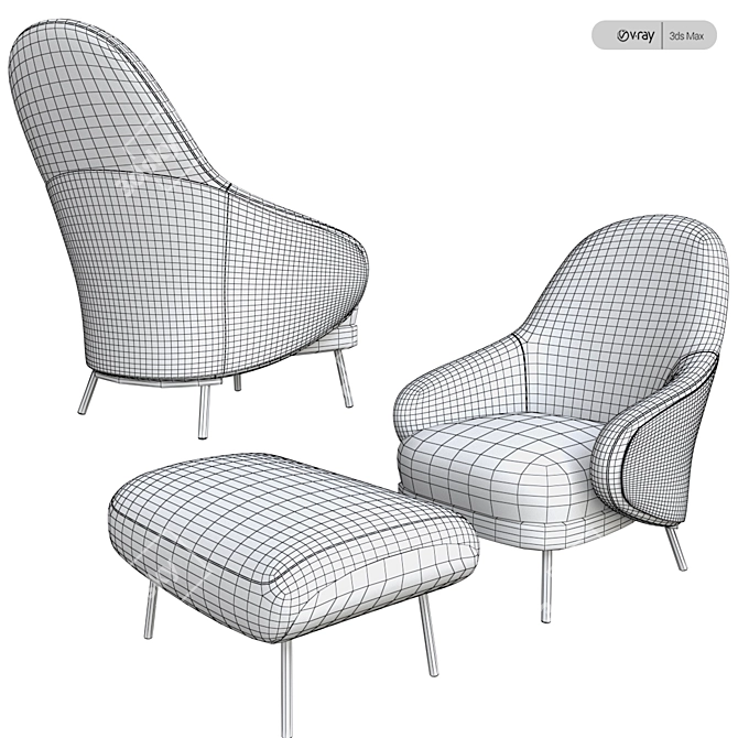 Elegant ANGIE Minotti Armchair 3D model image 3