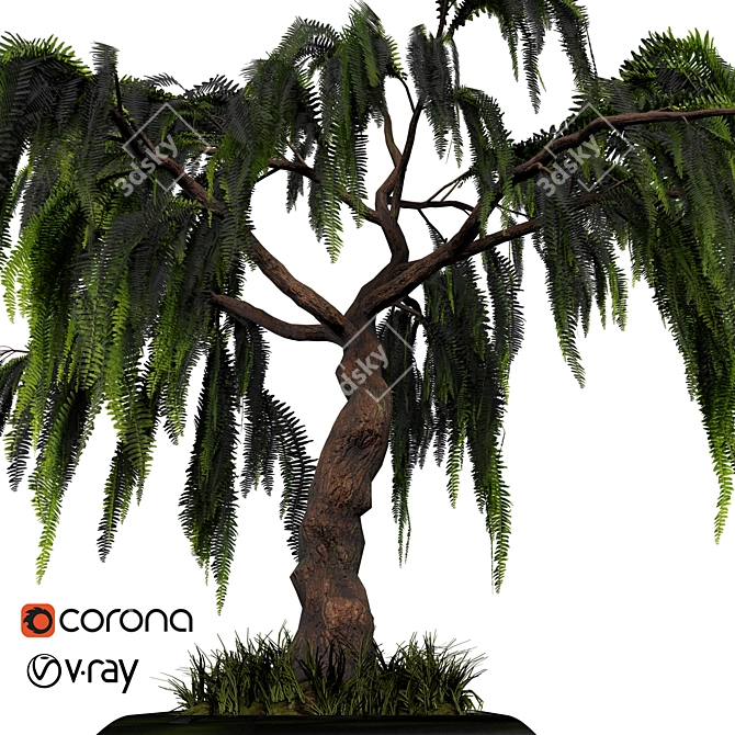 Elegant Faux Tree Plant 3D model image 3