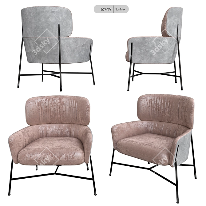 Modern CARISTO SP01 Chair for Stylish Comfort 3D model image 2