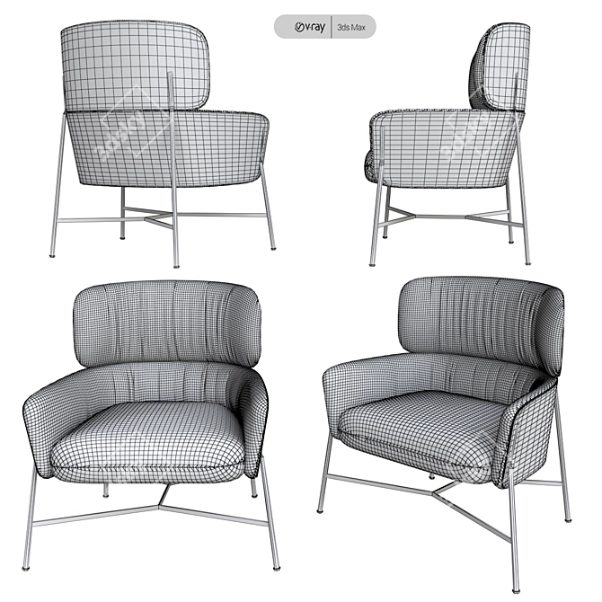 Modern CARISTO SP01 Chair for Stylish Comfort 3D model image 3