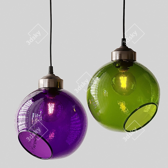 Glass Sphere Pendant Light 3D model image 1