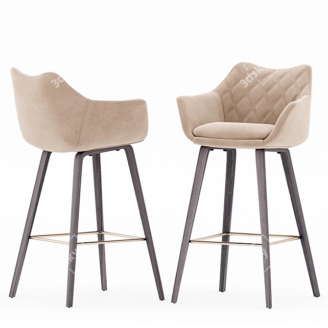 Stylish DeepHouse Barstool - Shirley 3D model image 2