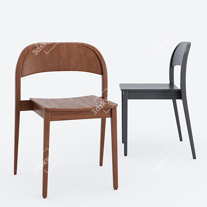 Modern Hunter Stacking Chair 3D model image 2