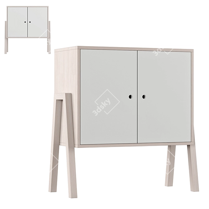 Scandinavian Style Dale Highboard 3D model image 1