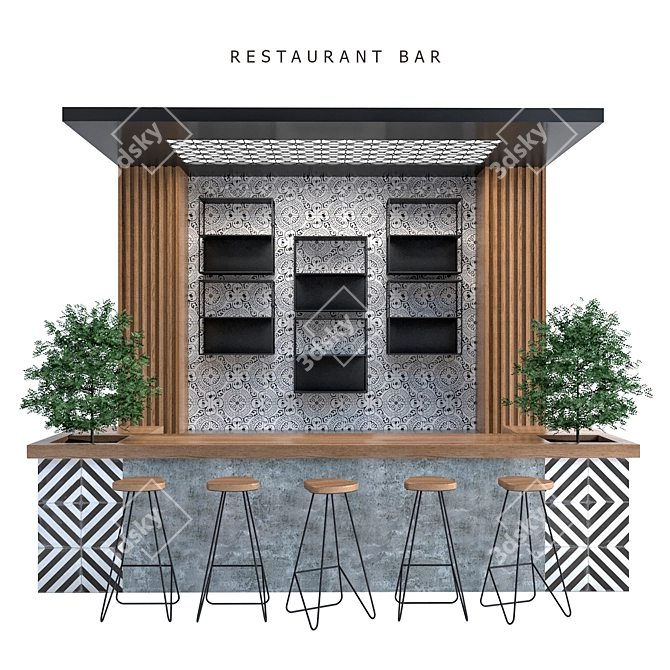 Restaurant Bar 1.6: Modern Bar Zone for Restaurants & Cafes 3D model image 1