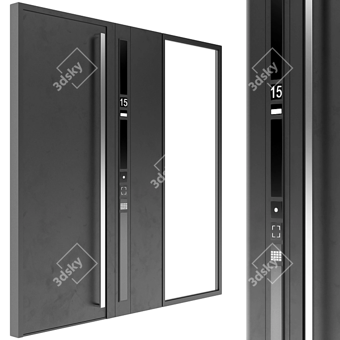 Sleek Contemporary Door Model 3D model image 1