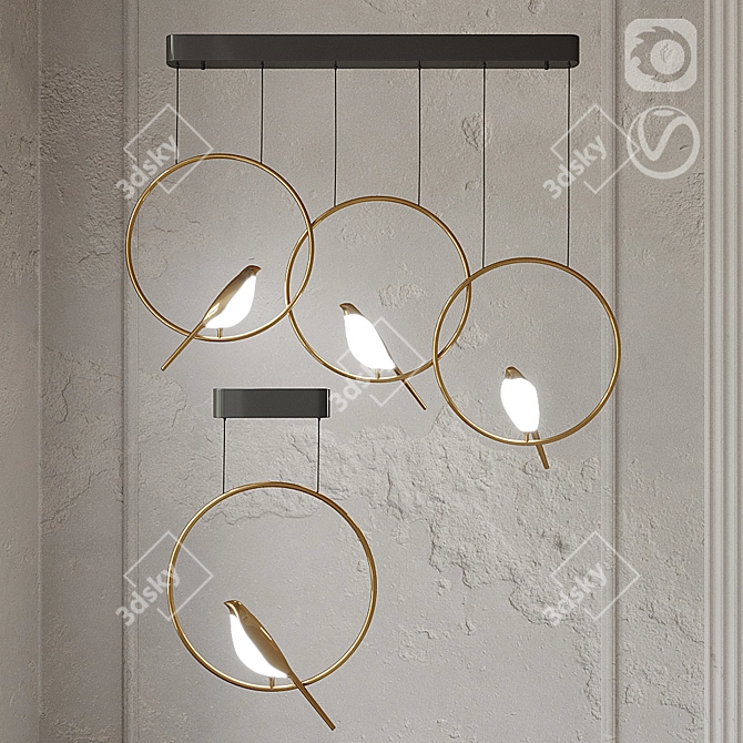 Lampatron NOMI Hanging Bird Ring Lights 3D model image 3