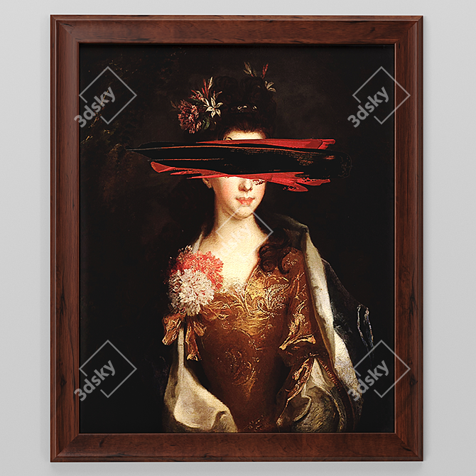 Spatula Black Canvas: Modern Art Framed 3D model image 2