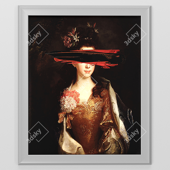 Spatula Black Canvas: Modern Art Framed 3D model image 5