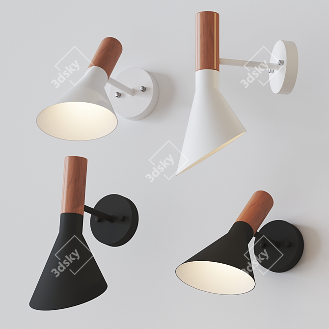 Modern Minimalist Adjustable Wall Lamp 3D model image 1