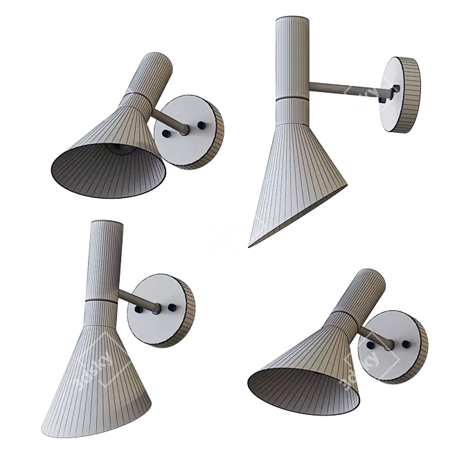 Modern Minimalist Adjustable Wall Lamp 3D model image 2