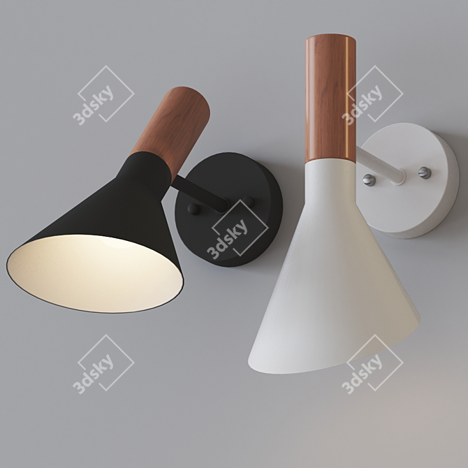 Modern Minimalist Adjustable Wall Lamp 3D model image 3